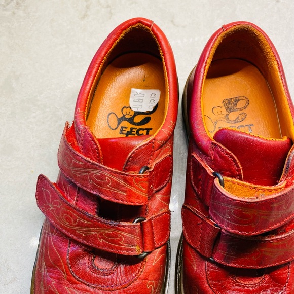 Eject red and orange beautiful leather sneakers - Picture 2 of 8